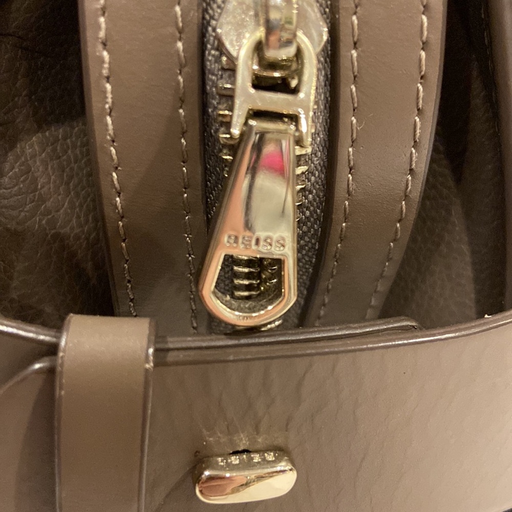 Reiss Large Chancery Leather Grab Bag in Grey - Picture 4 of 12